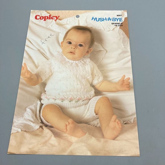 Vintage Copley Pattern, Hushabye Sparkle 9007 Knit Infant Sweater and Pants 1988 - Picture 1 of 1